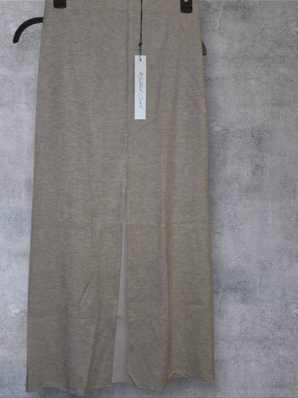 Mustard Seed Taupe Maxi Skirt with Front Slit